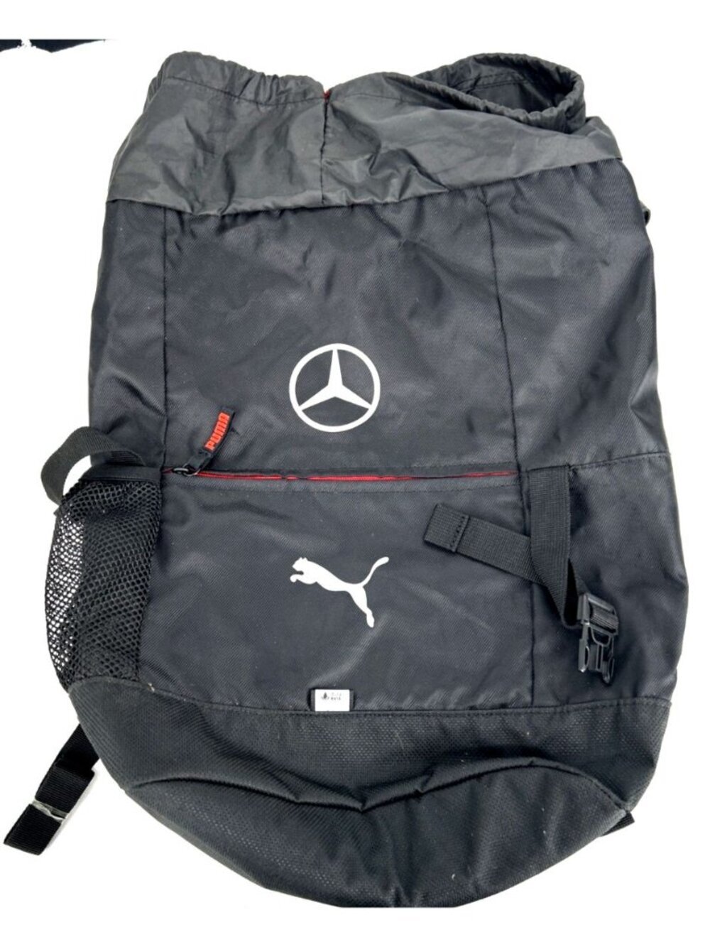 Puma Mercedes Benz Laptop Backpack Black Red Drawstring Dura Base Bag - Picture 1 of 9